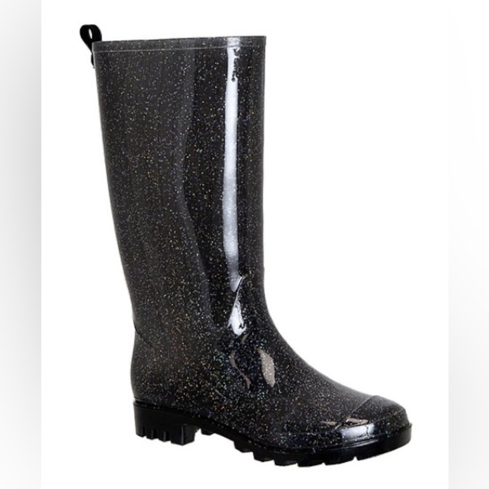 capelli - rainboots black sparkle